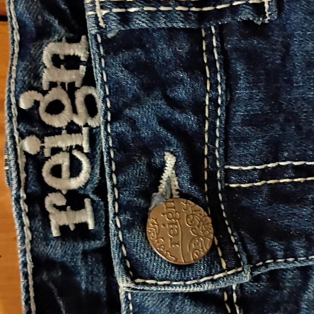Reign Dark Blue Low Rise Flare Jeans - Picture 4 of 6